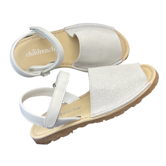 ChildrenChic Other - ChildrenChic Shimmer Silver and White Leather Sandals